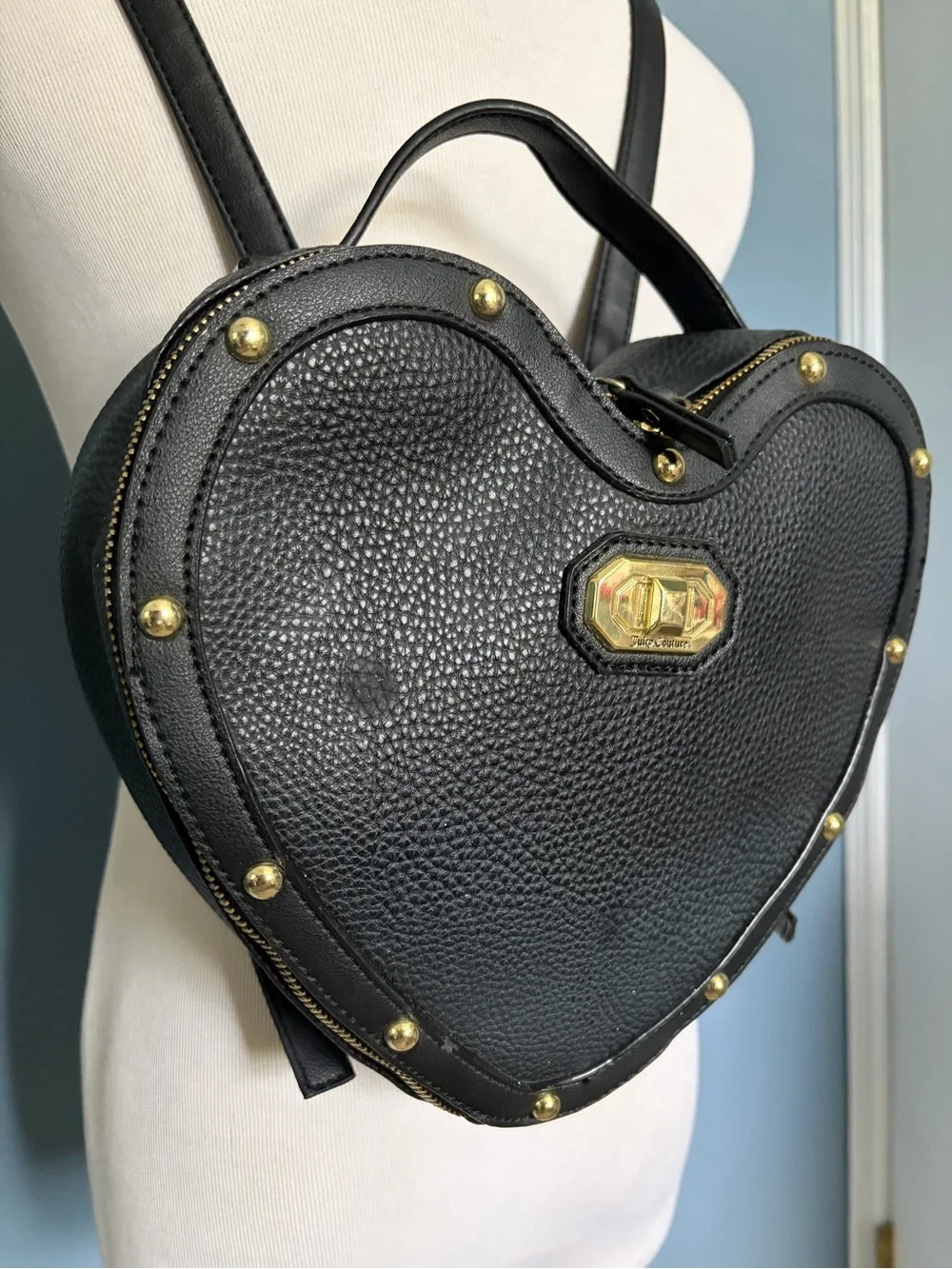 Juicy Couture Black Heart Shaped Backpack
